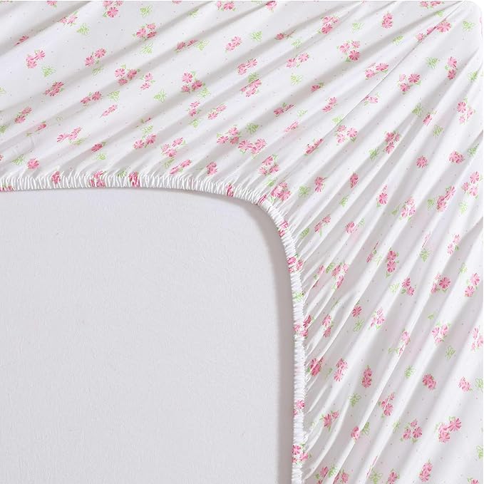 Laura Ashley Kids - Twin XL Sheet Set, Soft & Wrinkle-Resistant Toddler Bedding Set, Deep Pockets, Girl Bed Sheets with Matching Fitted Sheet & Pillowcase (Busy Bee Pink)