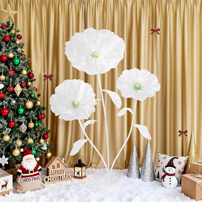 White Giant Flowers - 5.58ft Huge Floral Decorations Silk Durable Large Flowers for Christmas Wedding Classroom Decoration Birthday Party Baby Shower Beautify Room-White