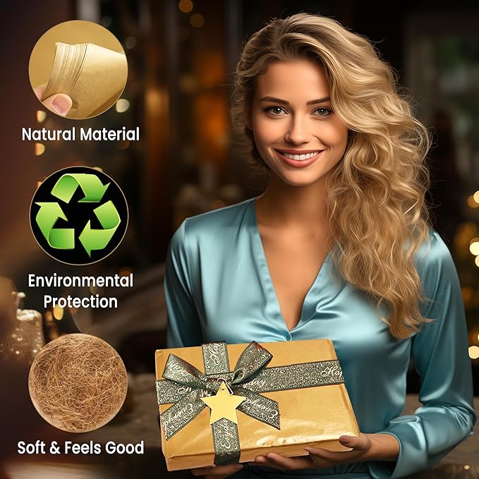 SANZIX 120 Sheets Metallic Gold Tissue Paper for Gift Bags 14" x 20" - Gift Wrapping Tissue for Christmas Gifts, Party & Wedding Decorations - Christmas Wrapping Paper for Holiday Xmas Décor