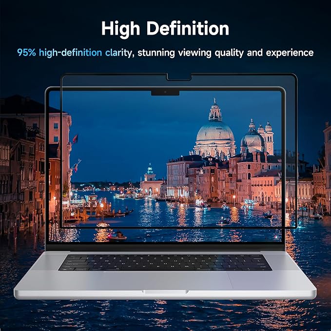 Mamol Privacy Screen for MacBook Pro 14 Inch (2021-2025, M1, M2, M3, M4, M5), MagicSuction™ Removable Vacuum Adsorption Anti Spy,Anti Glare Anti Blue Light Filter for Mac Laptop Computer