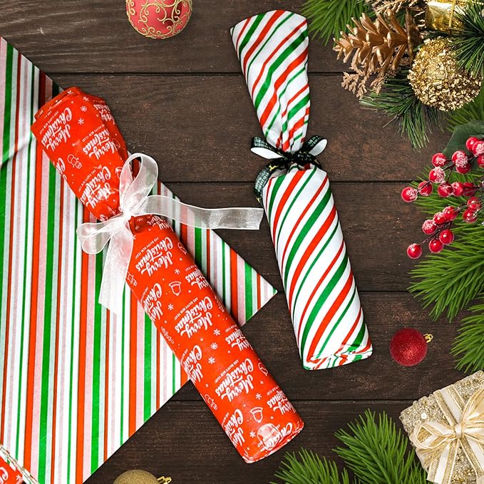 Hifunwu 160 Sheets Christmas Tissue Paper for Gift Wrapping Bags, Christmas Holiday Tissue Paper Bulk for Gift Bags Wrapping
