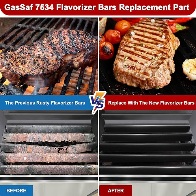 GasSaf 22.5 Flavorizer Bars 7536 for Weber Spirit 300 Side 3-Burner Grills, Spirit E/S-310, Spirit E/S-320, Spirit 700, Weber 900, Genesis Silver/Gold B C, Porcelain Grill Bars for Weber 7537 65903