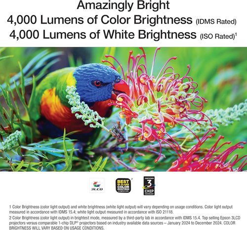 Epson EX3290 Projector - 3-Chip 3LCD Technology, 4,000 Lumens Brightness, HDMI & Speaker | Renewed