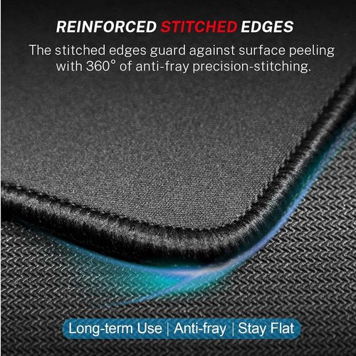 MROCO Mouse Pad - Premium Waterproof Surface with Anti-Fray Edges | Non-Slip Rubber Base, 8.5 x 11 in, Black