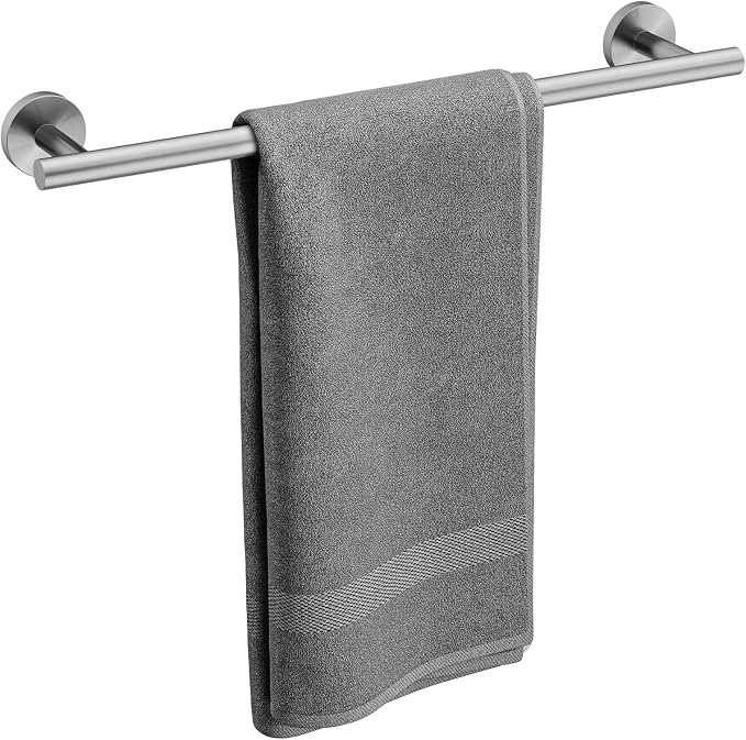 Brushed Nickel Towel Bar, 18 Inch Bathroom Towel Rack, Towel Holder Wall Mounted, Thicken SUS304 Stainless Steel Towel Rod Modern Home Decor (Total Length 20 Inch)