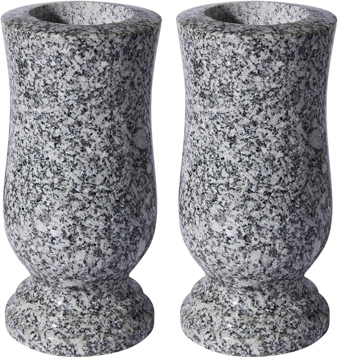 Natural Granite Cemetery Vase for Grave Headstone Decoration Timeless Memorial (2)