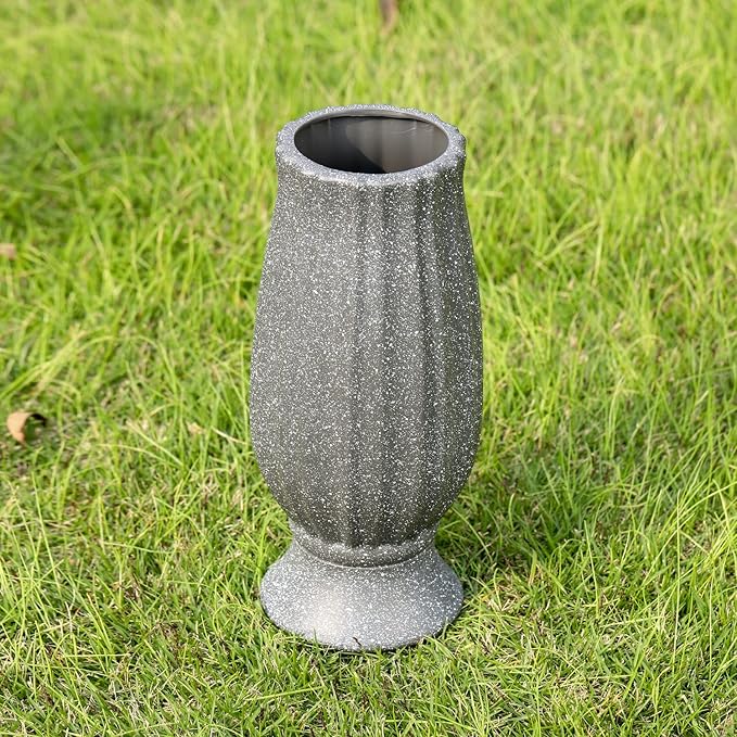 bocola Cemetery Vase with Metal Spike -Headstones Flower Holder with Drainage Hole for Artificial Flowers- Grave Decorations Memorials Sympathy for Loss of Loved Ones