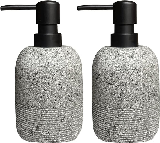 GalDal 2pcs/Set Grey Soap Lotion Dispenser with A Spare Pump,Liquid Hand Soap Dispenser Sets for Bathroom Countertop, Soap Dispenser for Kitchen.