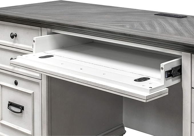 Martin Furniture Double Pedestal Desk, White