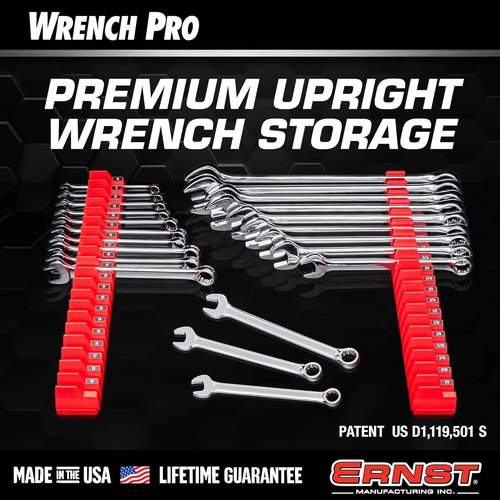 Ernst Manufacturing Wrench Pro - Magnetic Modular Organizer for 40 Tools - Red | Made in the USA