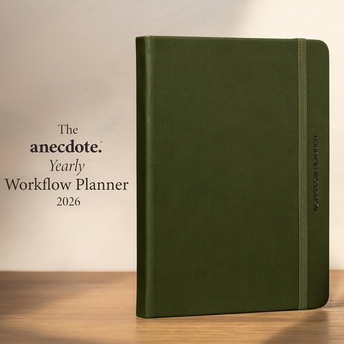 Anecdote 2026 Planner - 52-Week Daily Planner with Vegan Leather Hardcover | Olive Green, Start Anytime & Achieve Your Goals
