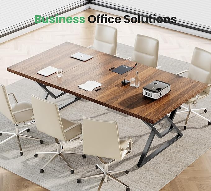 63" Large Executive Desk - Computer Office Desk Workstation, Modern Business Writing Table with Sturdy Metal Legs for Home Office (Dark Walnut/Black)