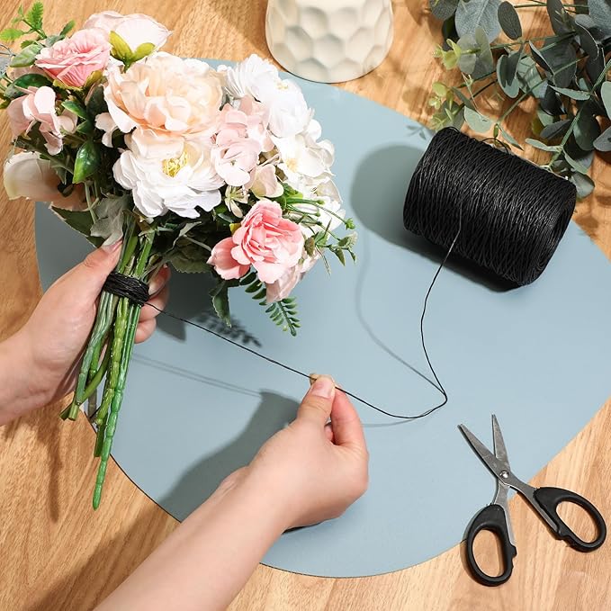 Syhood 673 Feet Floral Vine Bind Wire Rustic Wrapping Wire for Flower Bouquets(Black)