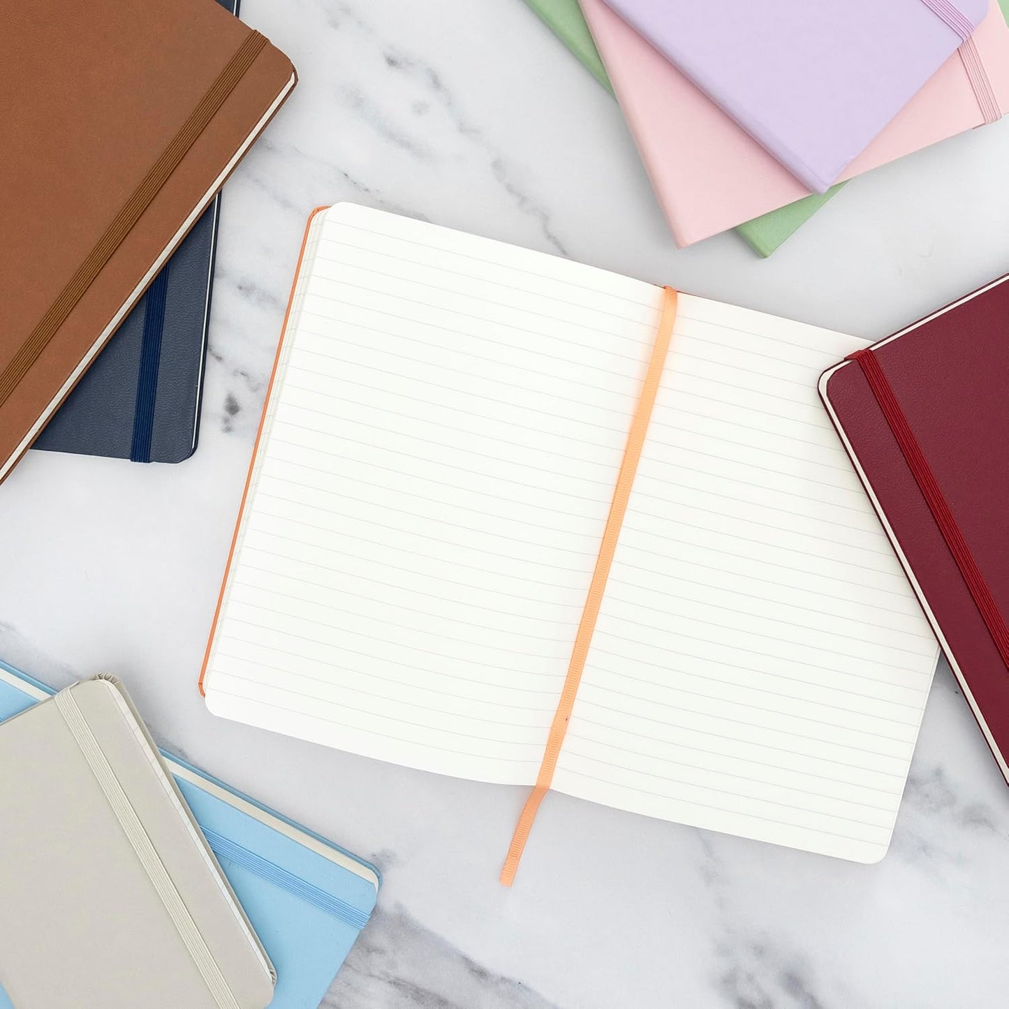 **Paperage Lined Journal Notebook - Medium 5.6" x 8" Cognac | 160 Pages with 100 GSM Thick Paper**