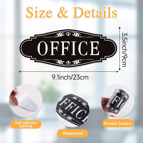 Modern Office Sign Sticker - Self-Adhesive, Waterproof & Fade-Resistant | Black for Home & Business
