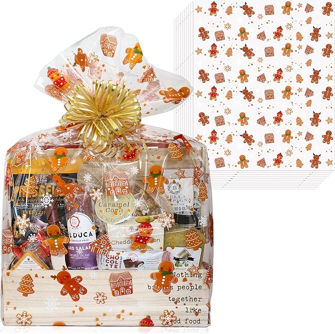 AnapoliZ X-Large 24' x 30' Crystal Clear Cellophane Bags - 10 Pcs, 2.5 Mil Thick, Perfect for Christmas Gifts & Baskets