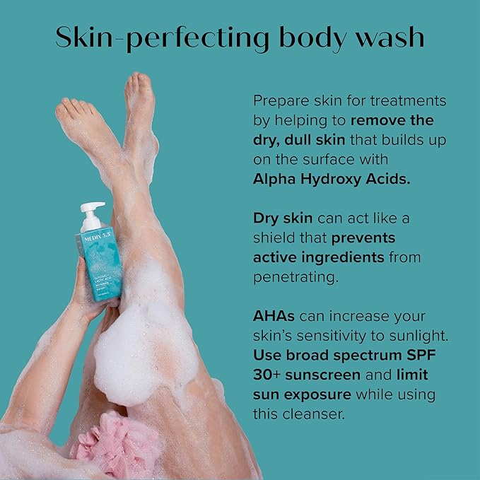 MEDIX Smooth & Glow 3PC Skin Care Set | Glycolic Acid Exfoliating Body Wash Gel + Brightening Vitamin C Cream + Firming Retinol Body Lotion Gift Box | Skin Care Products | Gifts For Women