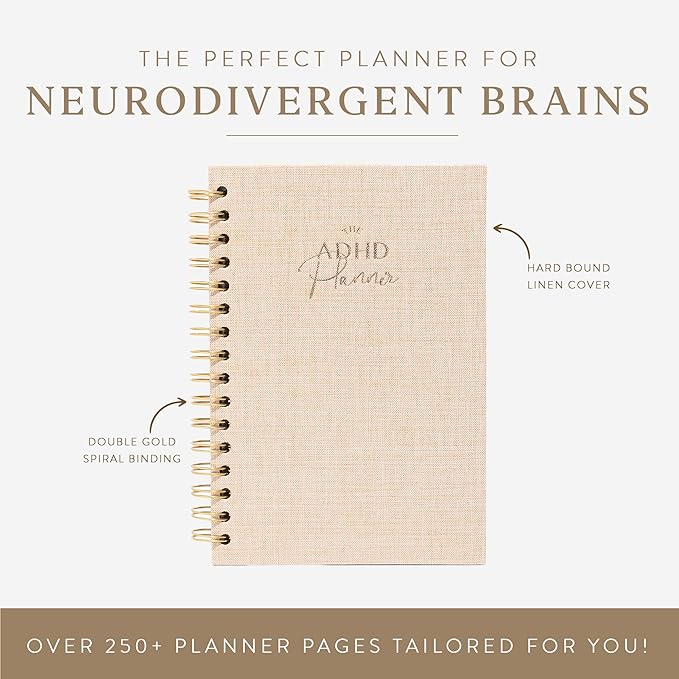 The ADHD Planner - Undated Daily Weekly Schedule Organizer Journal for Disorganized People - Habit Tracker Record Emotions & Mood - Academic Goals - Structure & Focus for Adults Brains (Spiral)
