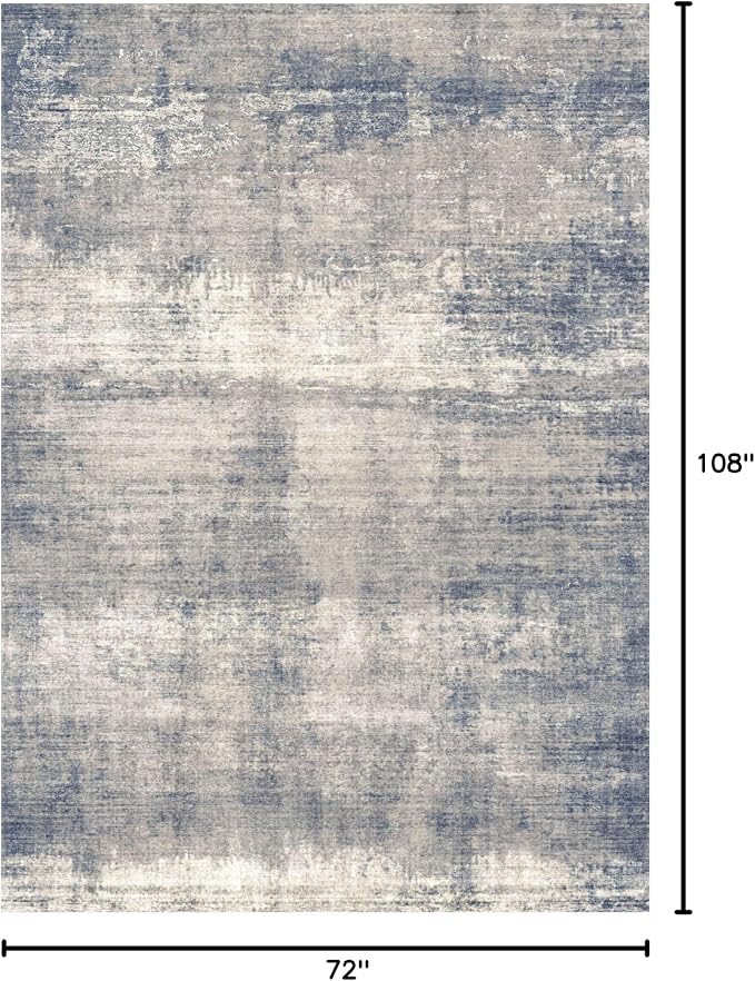 6x9 Area Rug, Ultra-Soft Washable Rug for Living Room, Dinner Room, Bedroom, Non-Slip Modern Abstract Rug, Indoor Carpet Large Area Rug, Gardual-Blue