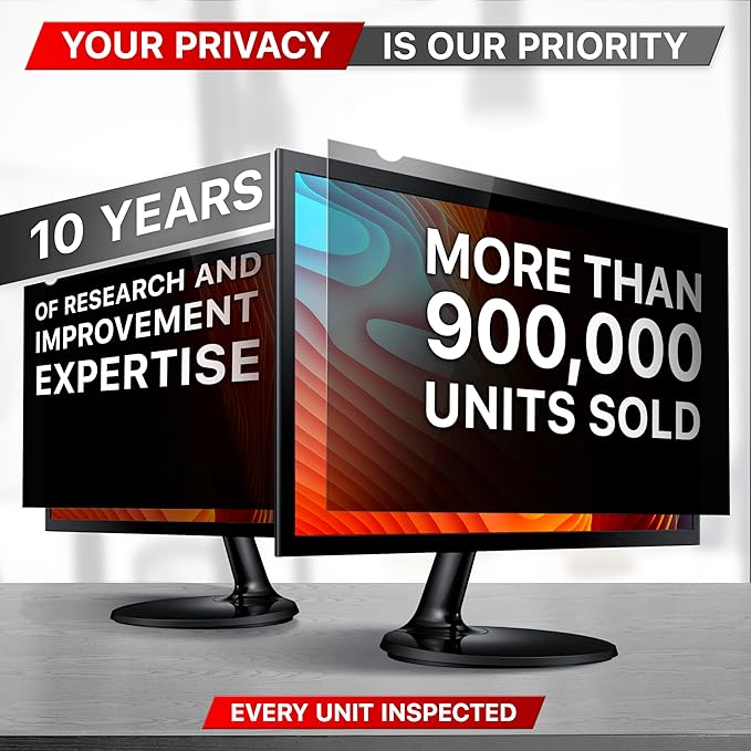 VINTEZ 30 Inch 16:10 Privacy Screen for Computer Monitor and Laptop - Anti Glare Protector Film Blue Light Filter Eye Protection - Computer Screen Privacy Shield, [1 Pack]
