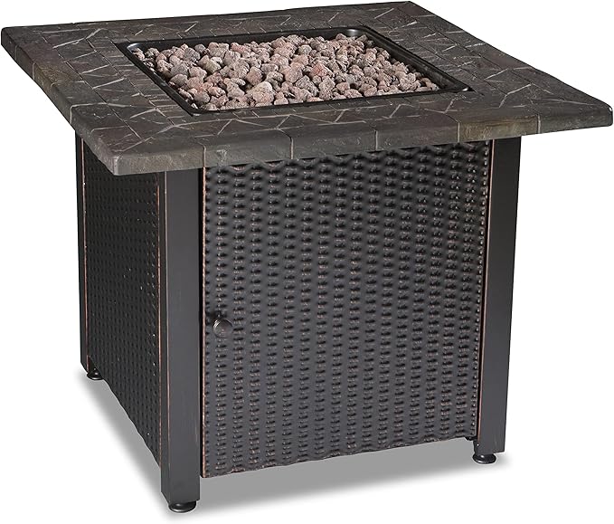 Endless Summer 30" Gas Outdoor Fire Pit Table with Resin Mantel