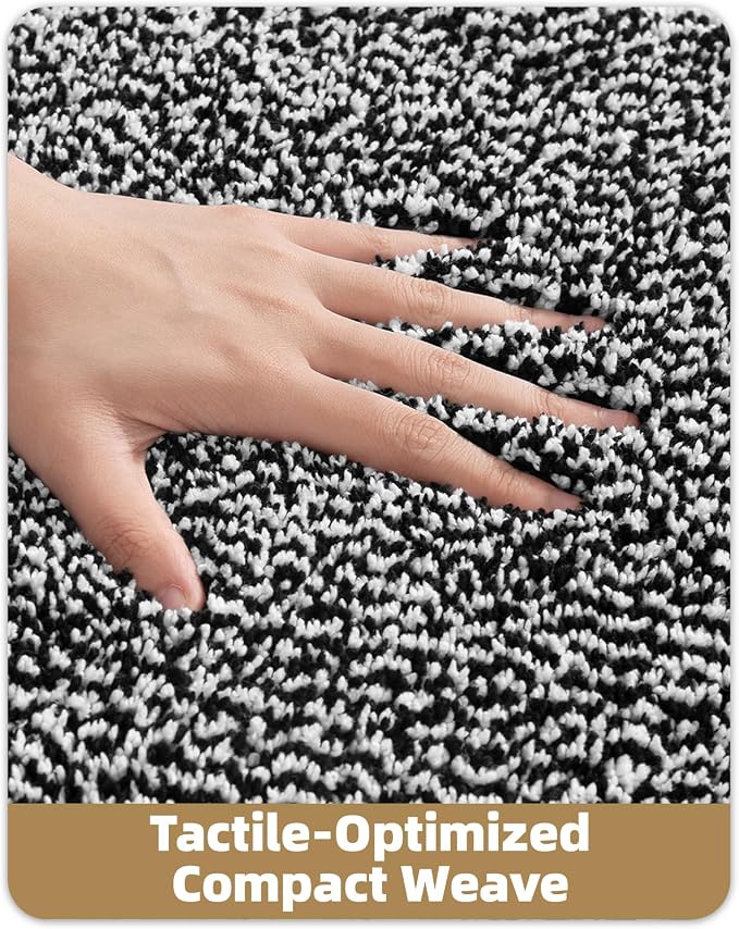 Color&Geometry Simple and Stylish Large Bath Mats for Bathroom Non Slip, 20"x32" Black Bathroom Rugs, Absorbent, Soft, Washable, Microfiber Shower Mat