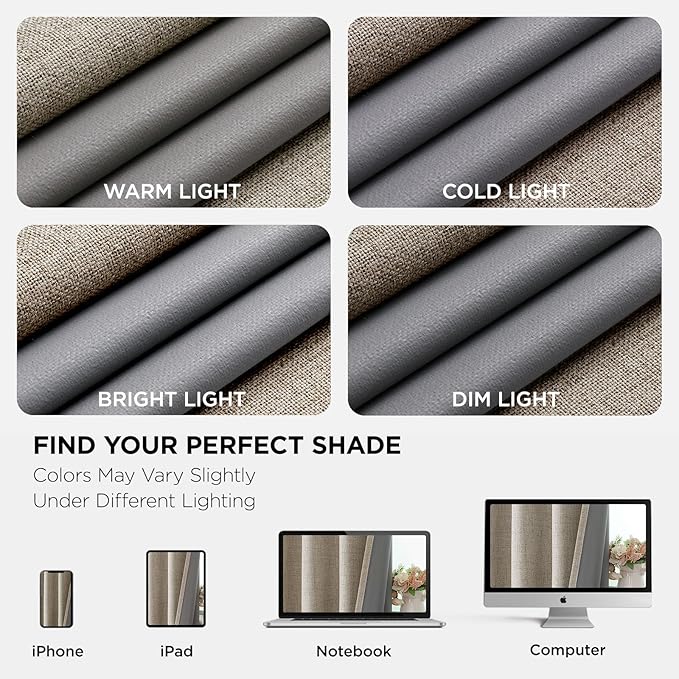 Joydeco Linen Blackout Room Divider Curtains, Extra Wide Sliding Door Drapes Living Room Curtains, 1 Panel 100W x 84L Inch Patio Door Drapes for Room Privacy