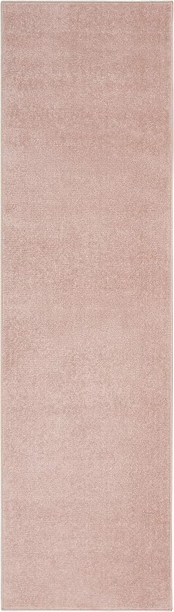 Nourison Home Nourison Essentials Pink 2' x 6' Area Rug - Easy Clean, Non Shedding, Bed Room, Living Room, Dining Room, Kitchen (6' Runner)