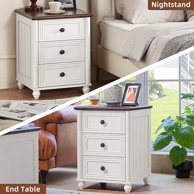Dressers & Night Stand Set of 3, Wood 54'' Wide Dresser & 18'' Chest of Drawers, Roman Column 2 & 3 Drawer Nightstand Set of 2, Furniture 6 Drawer Dresser Suites for Bedroom Living Room, Hallway, Home