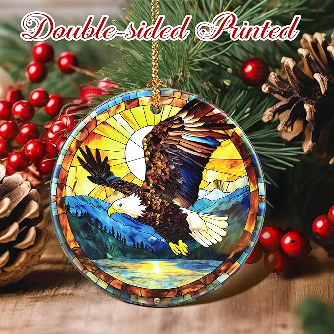 Christmas Ornaments, Bald Eagle Ornament, Christmas Tree Ornaments, Xmas Decorations, Holiday Decorations, Bald Eagle Gifts, Holiday Party Gifts, and Xmas Gift Ideas