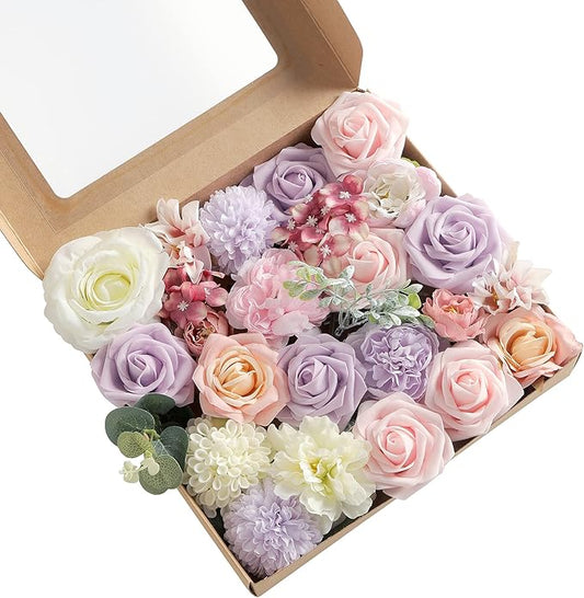 Artificial Flowers Combo, Fake Flowers for DIY Tables Centerpieces Baby Shower Bridal Shower Wedding Bouquet Arrangements Party Candle Holder Cake Decor Flower Home Decorations