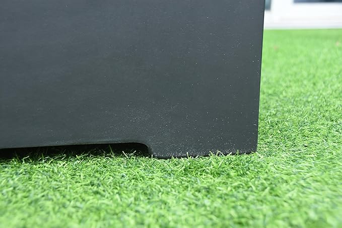 AMS Fireplace | Elementi Square Smooth Dark Black 20 lbs Propane Tank Cover | Concrete GFRC Base | Dimensions: 15.7 x 15.7 x 20 inches | Perfectly Matches with Granville and Bergamo Fire Pit Tables.