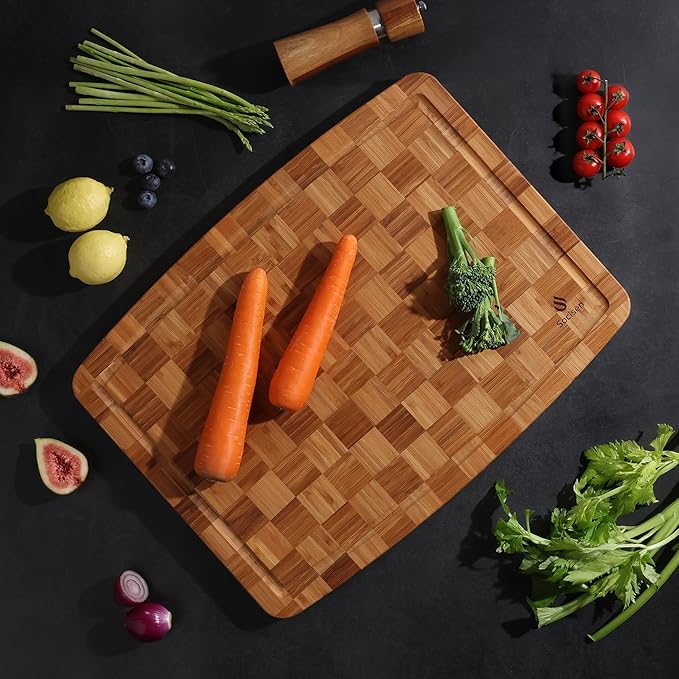 Extra Large Bamboo Cutting Board Non Slip Over Sink Kitchen Wooden Cutting Board 2025 First Apartment Essentials New Home Must Haves Accessories House Warming Decor Housewarming Hostess Host Gifts