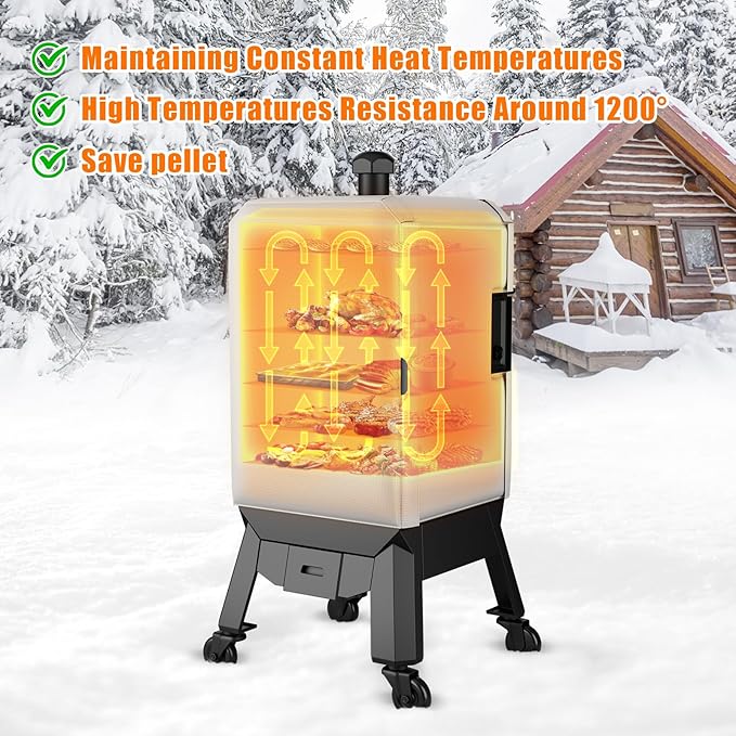 Grill Thermal Insulated Blanket for Pit Boss Pro Series II 4/5-Series Vertical Pellet Smoker PBV4PS2 PBV5PW1 PBV4PS1 PBV4NX Insulation Blanket for Pit Boss Pro Series 1077-sq Smoker Accessories