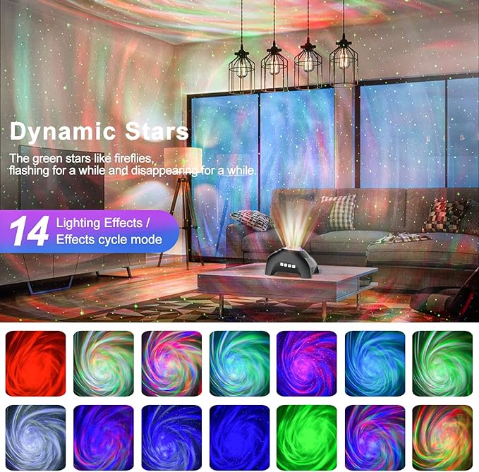 Galaxy Projector, CIMELR Star Projector Night Light with Bluetooth Speaker, White Noise Machine, Remote Control - Northern Lights Aurora Projector for Bedroom, Room Decor, Party, Gift for Kids Adults