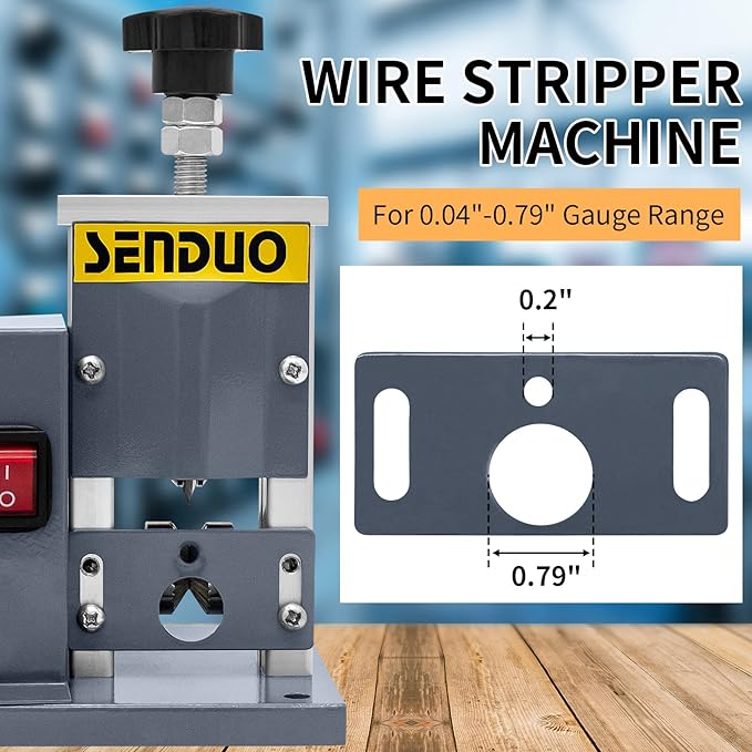 Automatic Wire Stripper Machine,25W 0.04" - 0.79" Electric Wire Stripping Machine,with Free Replacement Blades,Portable cable stripper for Scrap Copper Wire Cable Recycling