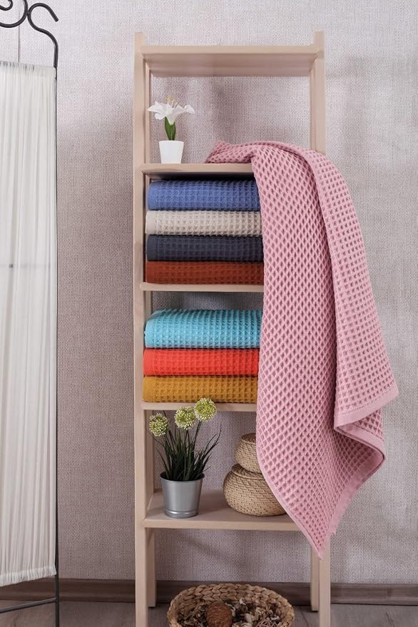 sea me at home Waffle Bath Sheet 100% Turkish Cotton - Large Bath Towel (34x67 Inches) Luxurious Spa Towel for Bath, Beach, or Pool Time