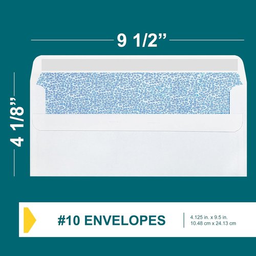 Regine Switzerland #10 Self-Seal Window Envelopes - 20 Pack | 4 1/8 x 9 1/2 Inch - Security Tinted for Invoices & Statements - White