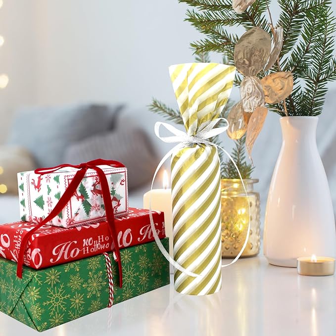 Hifunwu 120 Sheets Christmas Tissue Paper for Gift Wrapping Bags, Christmas Holiday Tissue Paper Bulk for Gift Bags Wrapping