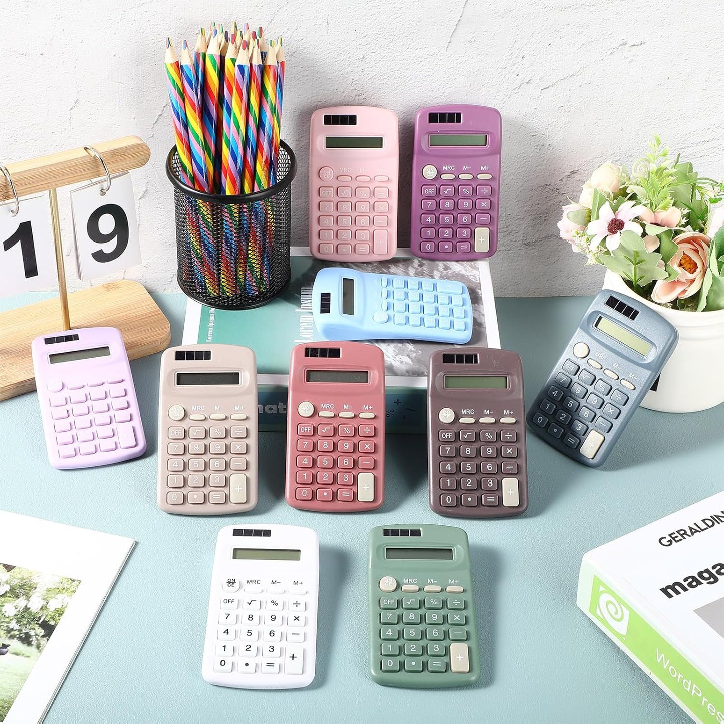 Skiennix Pocket Calculator - Compact 4-Function Mini Calculator for Students | 30 Pack, Multicolor