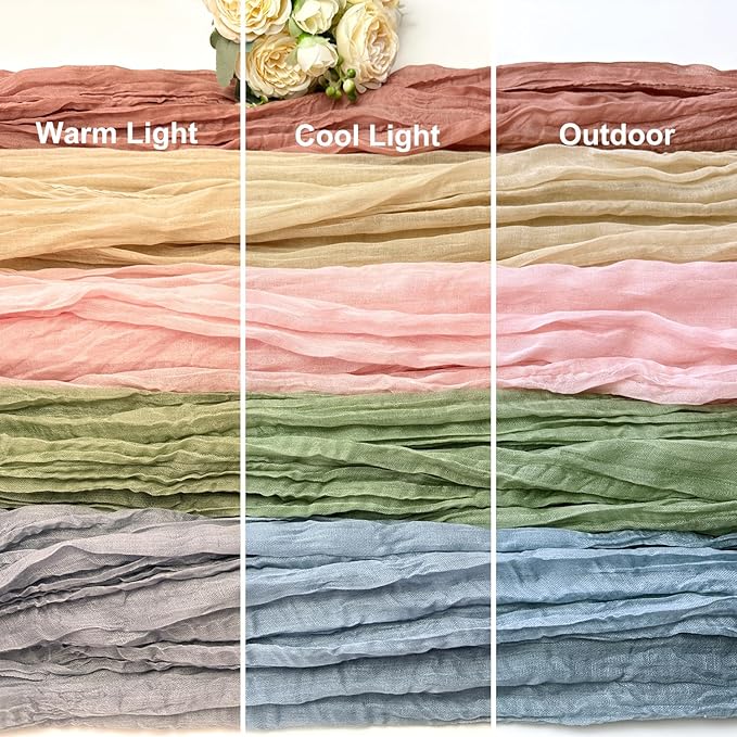 Booque Valley 3 Pack Sage Green Cheesecloth Table Runner 10ft Super Soft Boho Wrinkled Gauze Sheer Cloth for Baby Shower Baptism Birthday Party Wedding Centerpiece Table Decoration, 35x120 Inch