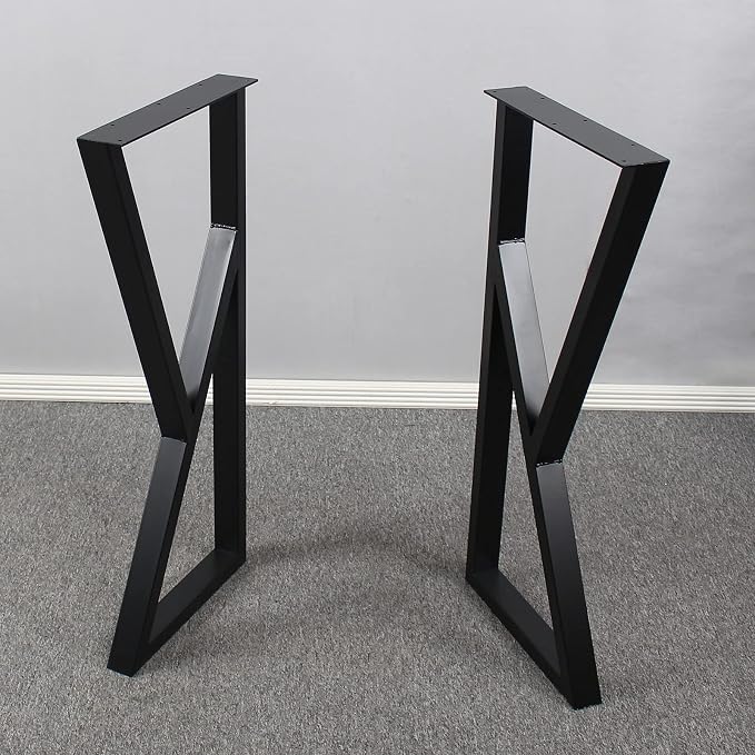 MBQQ Furniture Legs 35" Height 15" Wide Rustic Decory K-Shape Table Legs,Heavy Duty Metal Desk Legs,Dining Table Legs,Industrial Modern, DIY Iron Bench Legs