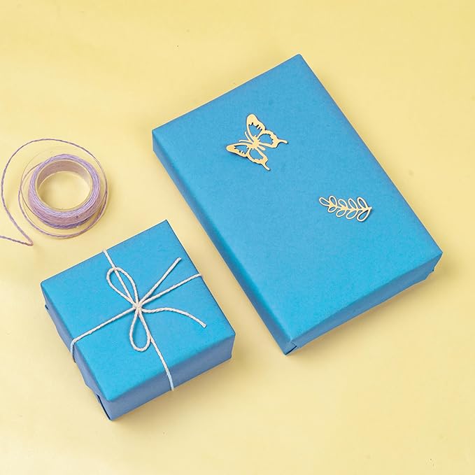 RUSPEPA Light Blue Kraft Wrapping Paper Roll, 17.5"x 393"(32.8'), Recyclable Blue Art Gift Wrap Paper for Birthday Gift Wrapping, Table Covering, DIY Crafting, Baby Shower Bouquet Flower, 80GSM