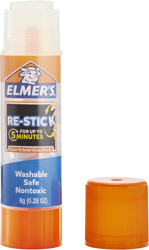 Elmer’s Glue Sticks - Re-Stick School Glue, 0.28 Ounces, Pack of 2 for Easy Application