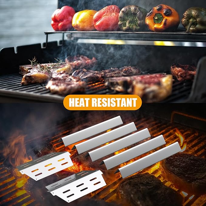 Genesis 300 Grill Parts for Weber Genesis 310 330 Series E330 E310 E320 S310 S320 S330 EP330 EP310 CEP-320 Grill Parts, SUS 304 Stainless Steel Flavorizer Bars and Heat Deflector for Weber 7622 7620"