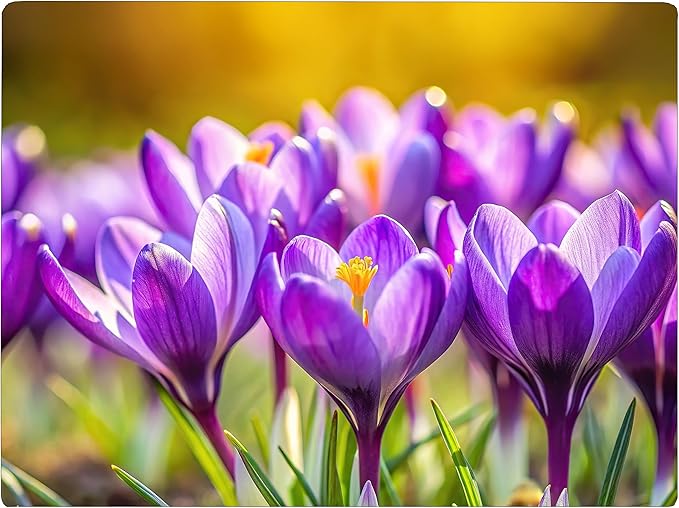 Purple Tulips Floral Pattern Flower Love Kitchen Glass Cutting Board Decorative Valentine's Mother's Day Gift For Her Flowers (Purple Tulips)