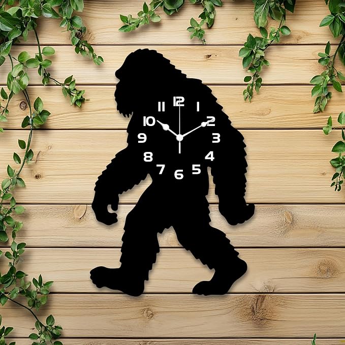 Wild Man Wall Clock Irregular Shape Decorative Wall Clock Man Non-Ticking Clock for Home Office Decoration, 16.14×12.12 inch