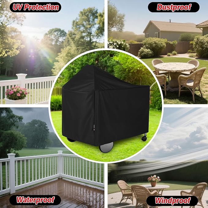 FEVERCOVER Grill Cover for Weber 22 Inch Performer Deluxe Charcoal, Heavy Duty Waterproof 7152 BBQ Grill Covers