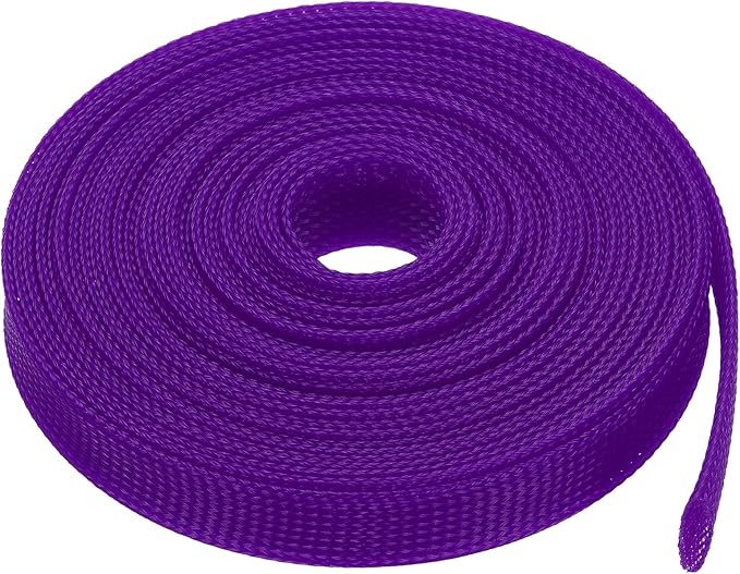 uxcell Expandable Sleeving,1 3/16-inch 25ft Cable Sleeve, Purple