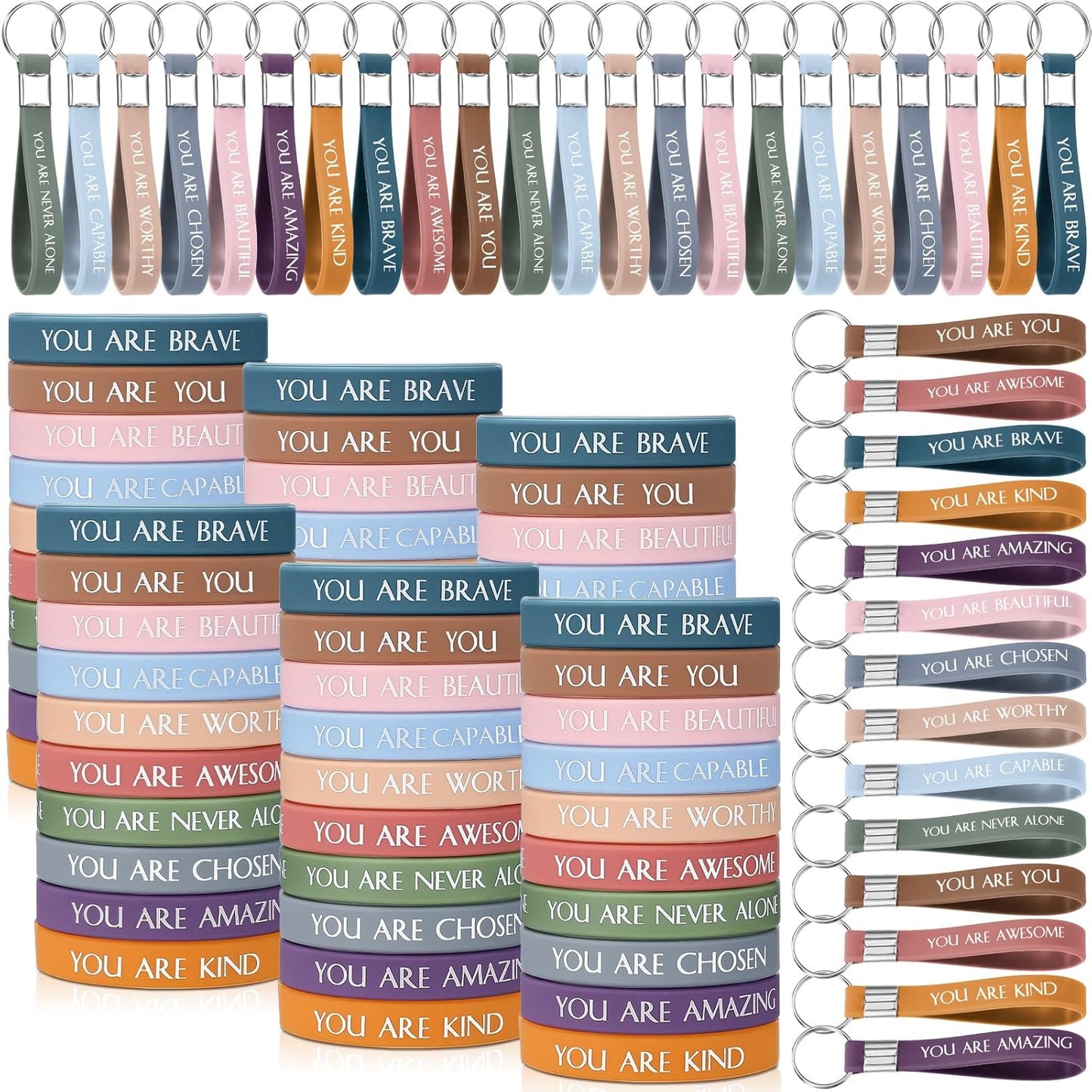 Sratte 120 Pcs Motivational Wristbands - Inspirational Employee Appreciation Gifts for Coworkers